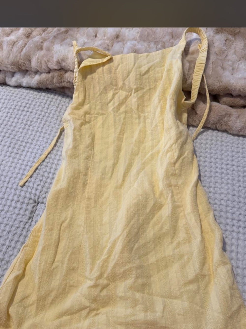 Yellow Mini Dress Open Back